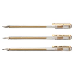 Lot de 3 Stylos roller encre gel métallique Hybrid K108 Or