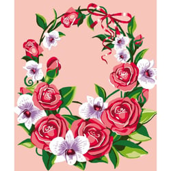 LUC - Kit canevas enfant petits trous 25x30 cm Floral