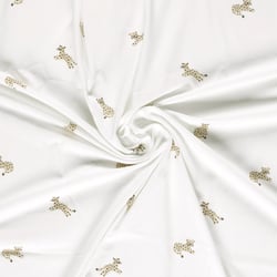Tissu Jersey Coton imprimé Ethan petits léopards sur fond Ecru
