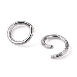 100 anneaux de jonction métal argenté 5 mm ACIER INOXYDABLE 304 - ouverts connecteurs -  bijoux