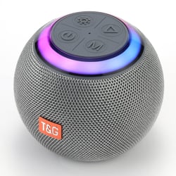 Enceinte Bluetooth Portable Extérieure Avec Lumière LED Ambiance Rouge Puissante Gris YONIS