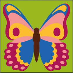 Kit Canevas Soudan Papillon 20x20 cm