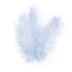 Plume duvetée, bleu clair, 10 - 15 cm, 15 pces
