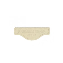 Lot de 3 écussons à coudre en cuir véritable écru 6x2cm