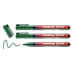 Lot de 3 marqueurs permanents - EDDING - pointe fine 1 mm - vert