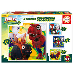 Puzzles progressifs 12+16+20+25 pièces - Dino Spidey - EDUCA