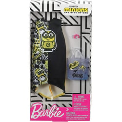 Mattel - ghx88 - barbie - accessoire poupee - jupe blanche et noir minions avec sac et main et bracelet - tenue - habit