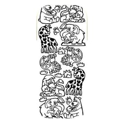 1 planche de stickers autocollants peel off doré ANIMAUX 5352