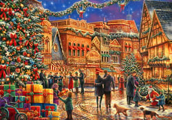 Puzzle 2000 pièces - Christmas at the Town Square - Bluebird Puzzle