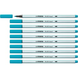 Lot de 10 Feutre pinceau Pen 68 brush, bleu clair STABILO