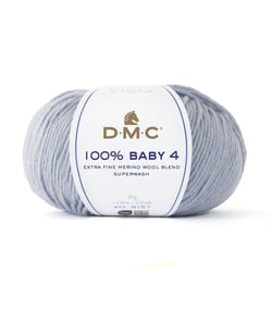 Pelote de mérino à tricoter 100% BABY 4 - DMC 109 Bleu