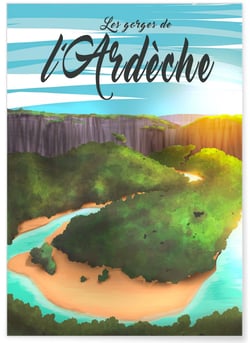 Affiche Gorges de l'Ardèche | A3 : 29,7x42cm