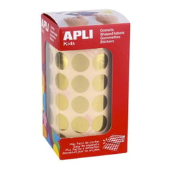 Apli Agipa - Gommettes rouleau Rond Ø 15 mm doré métallisé x 2 832