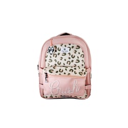 Sac à dos scolaire - POL FOX Crush - Rose - poche réversible, 2 compartiments, motif léopard