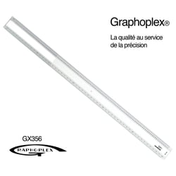 Graphoplex - Règle picas 2 biseaux blancs + bosselage 50 cm