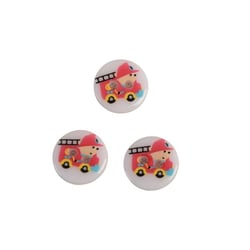 Lot de 3 boutons 2 trous enfant pompier