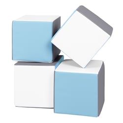 Lot cubes XXL mousse 4 pcs blanc, bleu clair, gris