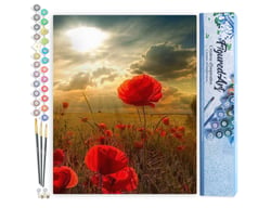 Peinture par Numéro Figured'Art - Fleurs sous le Soleil - Kit de Loisir Créatif DIY Numéro d'Art Complet - 40x50cm sans châssis en bois