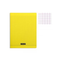 Cahier - A4 (21x29,7cm) - Grands carreaux - 48 pages - Polypro - sans spirale - Jaune
