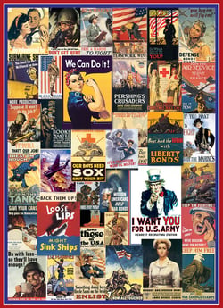 Puzzle 1000 pièces - World War I & II Classiquetage Posters - Eurographics