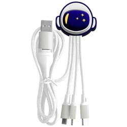 YELLO KOKO Câble 5 en 1 Andy XXL USB A+C/micro USB & USB C & Lightning 1m Astro Blanc