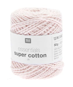 Coton à tricoter ou crocheter Essentials Super Cotton DK - Rico Design 06 Rose Poudre