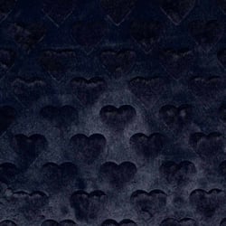 Tissu Fausse fourrure cœurs Elena uni bleu nuit