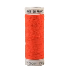 Fil orange fluo polyester 150m Made in France Oeko-Tex