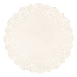 Papier dentellé rond, 21,5cm 15pces, crème