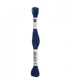 Fil à broder mouliné Uni - Rico Design 120 Bleu