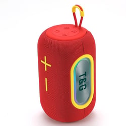 Enceinte Bluetooth Portable Subwoofer 20W LED Lumière Respirante Autonomie Longue Durée Rouge YONIS