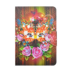 Housse 7 Pouces Protection Tablette Tactile Carnaval Masque Fleuri Simili Cuir YONIS