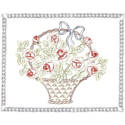 LUC - Kit napperon à broder Panier de roses