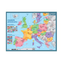 Fiche mémo - Carte de l'Europe - 2 faces - 20,5x26,5cm - Scolaire - Bouchut