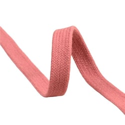 Bobine 20m tresse tubulaire plate coton 15mm vieux rose