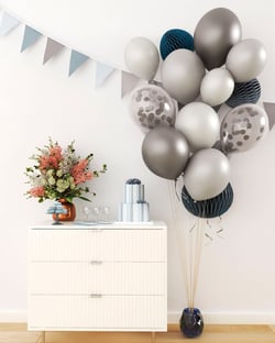 Ballon Ø 30cm - lot de 10 - nuances argentées