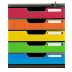 Module de classement Modulo Iderama 5 tiroirs fermables à clé - Arlequin brillant - Exacompta