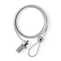 Nedis Câble Antivol PC Portable par Combinaison 1,8m Protection Fiable Argent