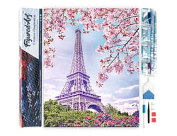 Diamond Painting Broderie Diamant Figured’Art 40x50cm toile entière roulée avec diamants carrés - Tour Eiffel au Printemps