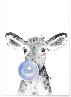 Affiche Bulle de Veau Bleue | A3 : 29,7x42cm