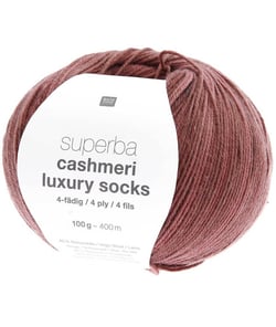 Pelote de Laine à Chaussettes Superba Cashmeri Luxury Socks 4 fils - 100g - Rico Design : Douceur et Luxe pour Vos Pieds Violet (016 - Mauve)