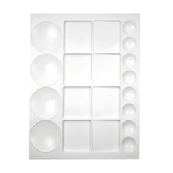 MégaCréa DIY - Grande Palette plastique rectangulaire 20 cases 33x25 cm