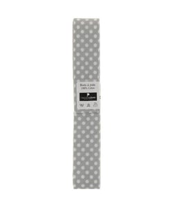 Biais en coton motif Pois 1,5m x 20mm - Passion Rubans Gris