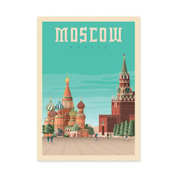 Affiche 30x40 cm - Moscow - Olahoop Travel Posters