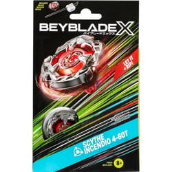 Toupie beyblade x scythe incendio 4-60t - type equilibre - pack toupie et lanceur - hasbro f9583