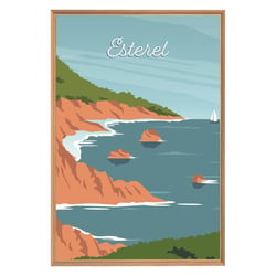 Tableau mural encadré illustration Esterel 65x97 cm