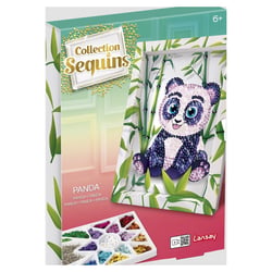 Tableau Sequin panda avec cadre