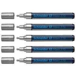 Lot de 5 Marqueurs peinture Maxx 270 argent SCHNEIDER