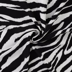 Tissu Viscose imprimé Motif zébré sur fond Noir