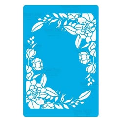 Pochoir plastique souple réutilisable 18,5 x 14,5 cm Fabrika Decoru COIN DE FLEURS 312